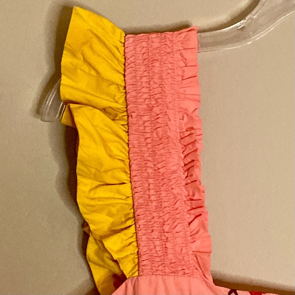 FARM Rio Color Blocking Pineapple Embroidered Tiered Mini Dress Red Size M - Picture 10 of 15